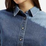 Women's Colorblock Spread Collar Denim Shirt