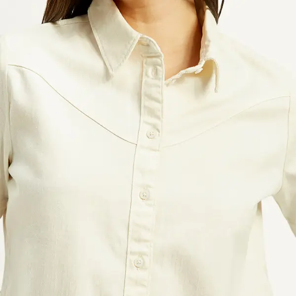Women's Solid Spread Collar Shirt