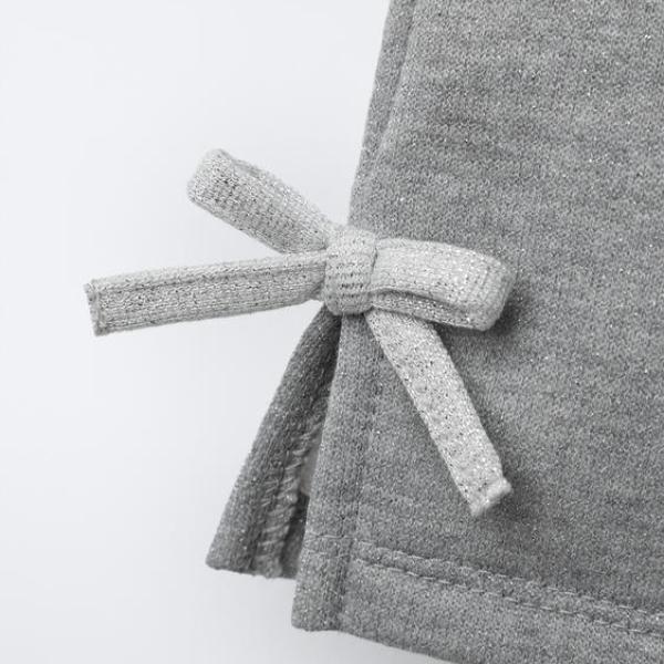 PLUSH TROUSERS WITH SHINY BOWS