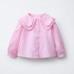 STRIPED SHIRT WITH DOUBLE COLLAR
