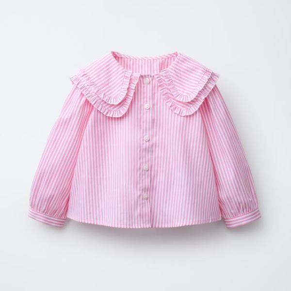 STRIPED SHIRT WITH DOUBLE COLLAR