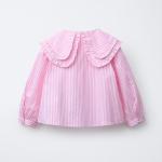 STRIPED SHIRT WITH DOUBLE COLLAR