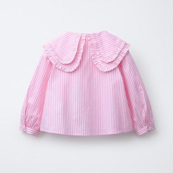 STRIPED SHIRT WITH DOUBLE COLLAR
