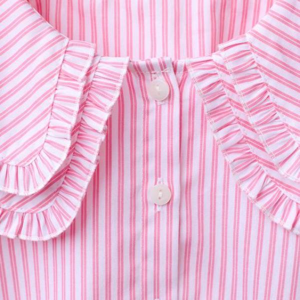 STRIPED SHIRT WITH DOUBLE COLLAR
