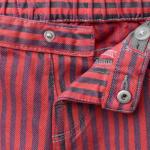 STRIPED STRAIGHT TWILL TROUSERS