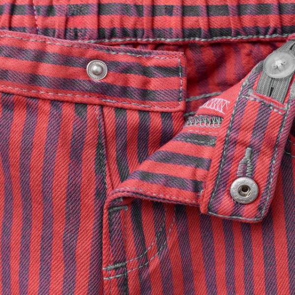 STRIPED STRAIGHT TWILL TROUSERS