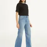 Women's Blue Mile High Wide Leg Fit High Rise Jeans