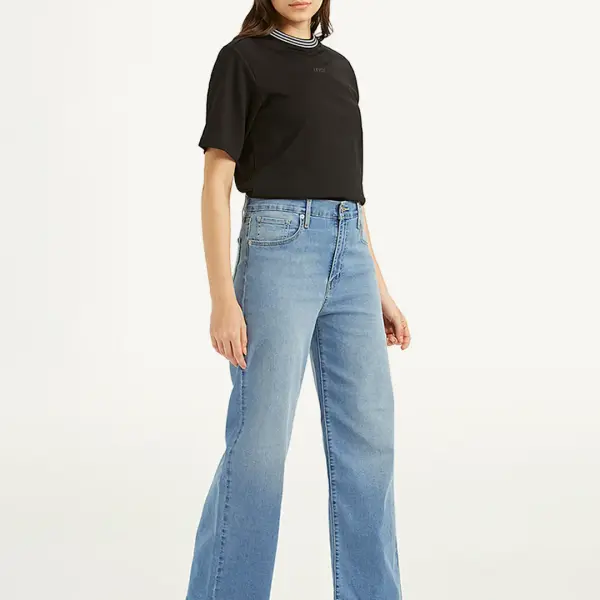 Women's Blue Mile High Wide Leg Fit High Rise Jeans