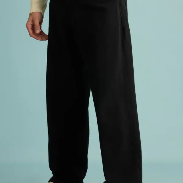spruce black men's baggy straight jeans