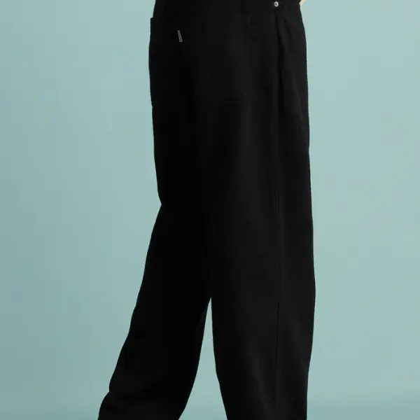 spruce black men's baggy straight jeans