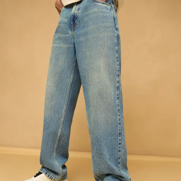 blue spruce men's baggy straight jeans