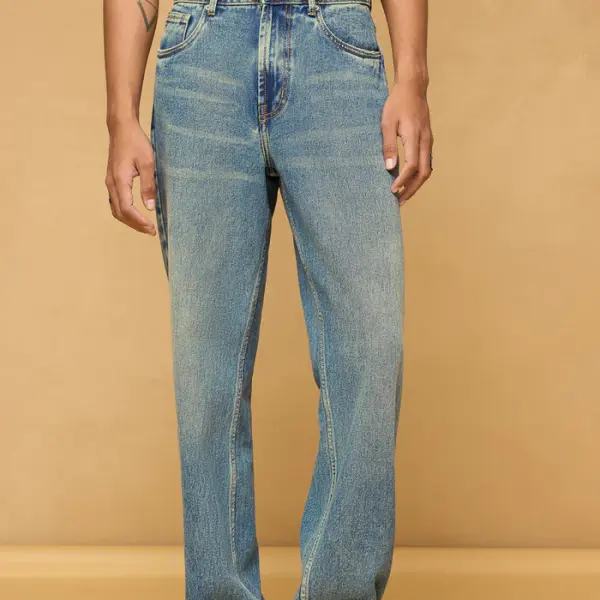blue spruce men's baggy straight jeans