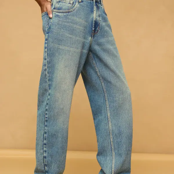 blue spruce men's baggy straight jeans