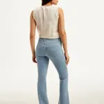 Women's Light Blue Flared Fit High Rise Jeans