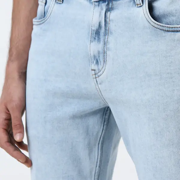 Light Blue Slim-Fit Mid-Rise Jeans