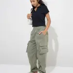 Kids Olive High-Rise Cotton-Blend Joggers
