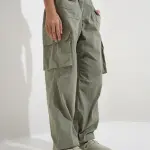 Kids Olive High-Rise Cotton-Blend Joggers