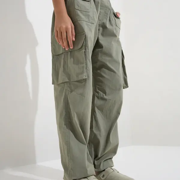 Kids Olive High-Rise Cotton-Blend Joggers
