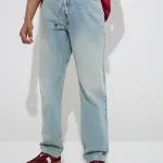 Light Blue Relaxed-Fit Mid-Rise Jeans