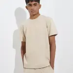 Kids Beige Text Design T-Shirt