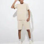 Kids Beige Text Design T-Shirt