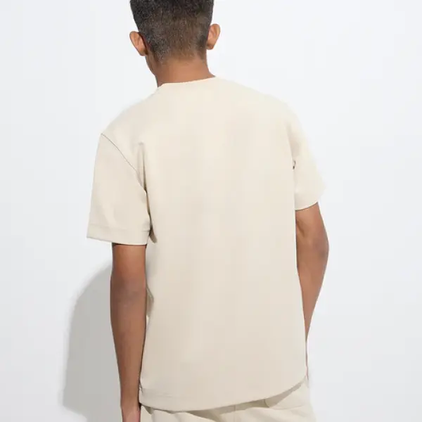 Kids Beige Text Design T-Shirt