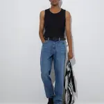 Blue Faded Relaxed-Fit Mid-Rise Jeans