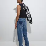 Blue Faded Relaxed-Fit Mid-Rise Jeans