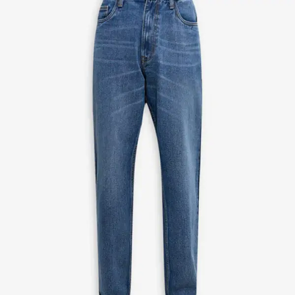 Blue Faded Relaxed-Fit Mid-Rise Jeans