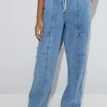 Kids Blue Wide-Leg Mid-Rise Jeans