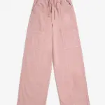 Kids Pink Wide-Leg Mid-Rise Jeans