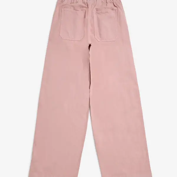 Kids Pink Wide-Leg Mid-Rise Jeans