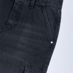 Kids Charcoal Faded Relaxed-Fit Mid-Rise Jeans