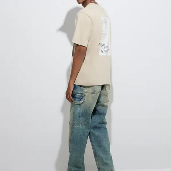 Blue Washed Relaxed-Fit Mid-Rise Jeans