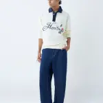 Dark Blue Loose-Fit Mid-Rise Jeans