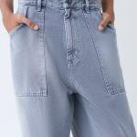 Grey Washed Loose-Fit Mid-Rise Jeans