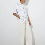 White Barrel-Fit Mid-Rise Jeans