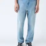 Light Blue Faded Relaxed-Fit Mid-Rise Jeans