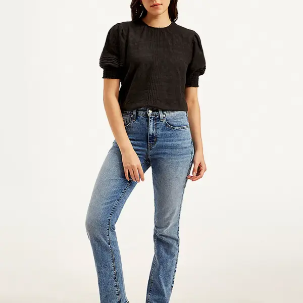 Women's 724 Blue Straight Fit High Rise Jeans