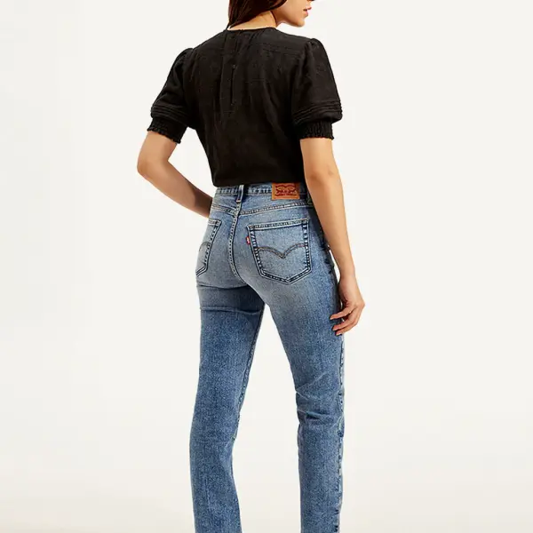 Women's 724 Blue Straight Fit High Rise Jeans