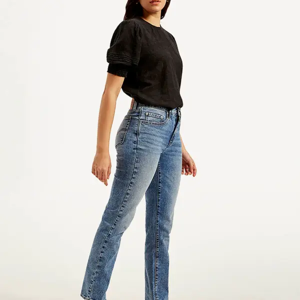 Women's 724 Blue Straight Fit High Rise Jeans