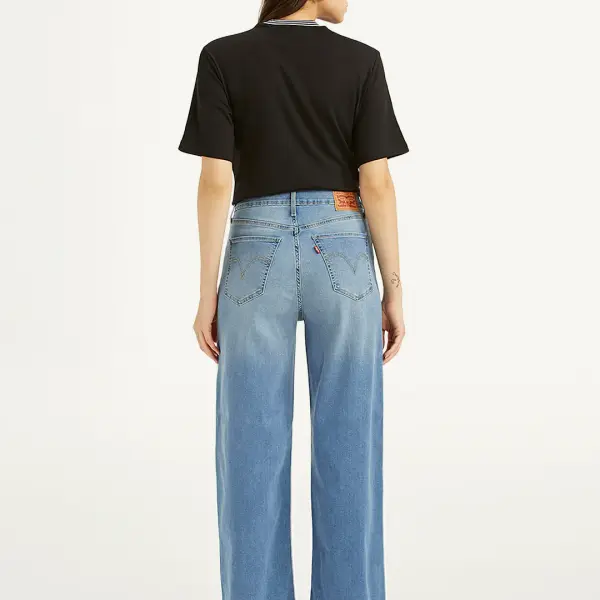 Women's Blue Mile High Wide Leg Fit High Rise Jeans