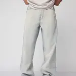 urban wash blue men's baggy straight jeans