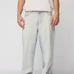 urban wash blue men's baggy straight jeans