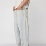 urban wash blue men's baggy straight jeans