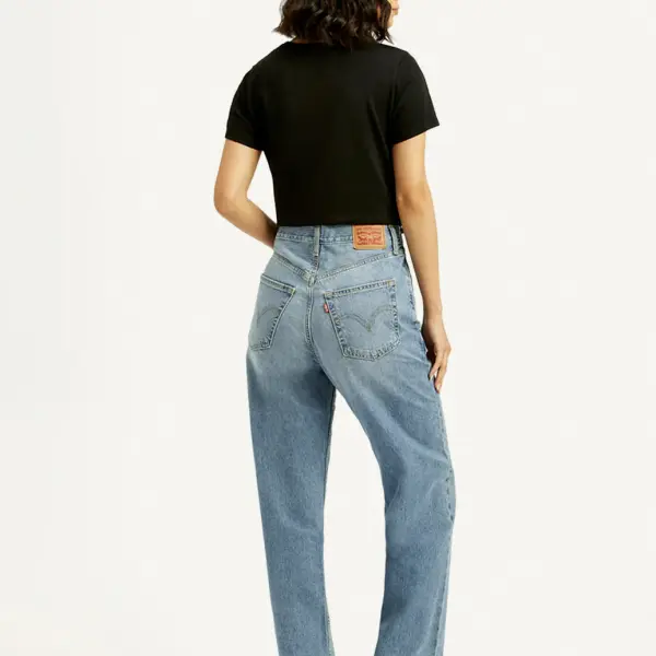 Women's Light Blue Ribcage Straight Fit High Rise Jeans