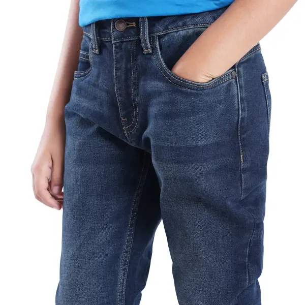 SLIM FIT SOLID JEANS BRAM - DARK BLUE