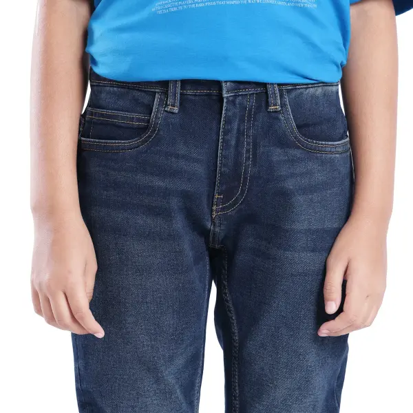 SLIM FIT SOLID JEANS BRAM - DARK BLUE