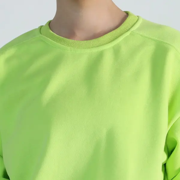 Women's Lime Green Round Neck Oversized Sweatshirt