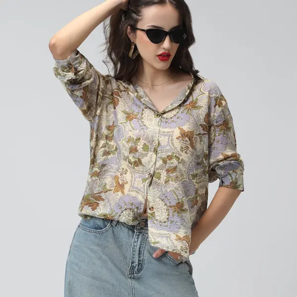 Women's Printed Multi Spread Collar Shirts